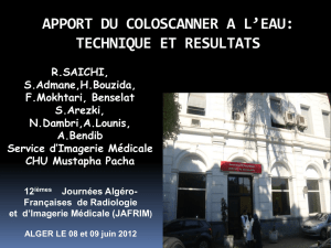 Apport du coloscanner a l`eau - Société Algérienne de Radiologie et