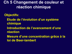 Ch 5 Changement de couleur et réaction chimique Objectifs