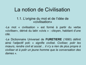 La notion de Civilisation