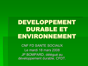 developpement durable et environnement