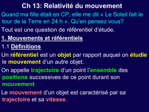 Ch 13: Relativité du mouvement