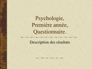 Questionnaire - Psychologie Statistique