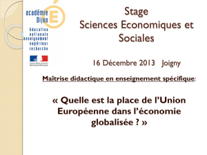 Stage Sciences Economiques et Sociales 16 Décembre 2013 Joigny