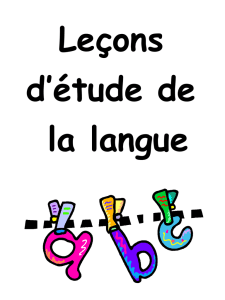 Leçons d`étude de la langue