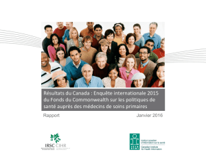Résultats du Canada : Enquête internationale 2015 du Fonds