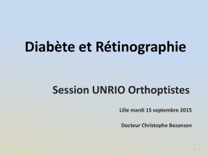 Diabéte et Rétinographie - Docteur Christophe Bezanson