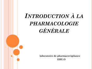 Introduction à la pharmacologie générale