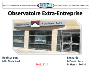 Observatoire 2014.Projet Extra-Entreprise.Wafa