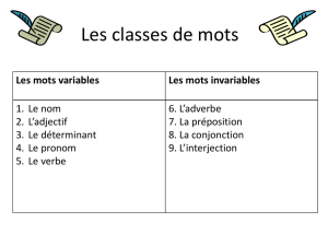 Les classes de mots