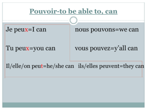 The Verb Pouvoir (to the tune of Deck the Halls)