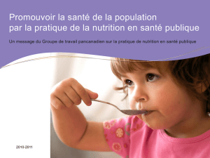 Consolider la pratique de la nutrition en santé publique au Canada