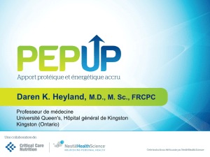 Protocole PEP uP - Critical Care Nutrition