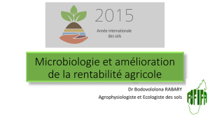 Microbiologie et amélioration de la rentabilité agricole