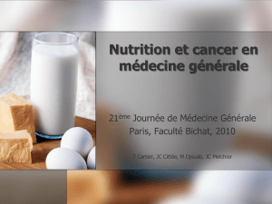 Nutrition et cancer en médecine générale