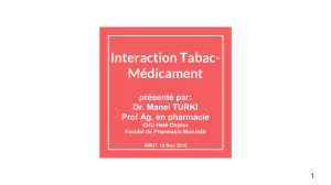 Interaction Tabac-Médicament Mythe ou réalité