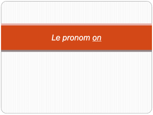 Le pronom on