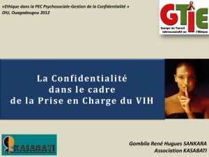 PPTX - 289,1 Ko Confidentialité et VIH René SANKARA 20/06/2012