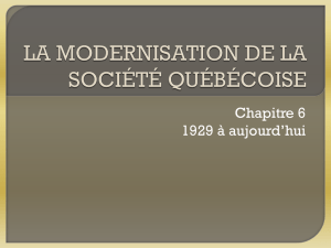 révision ch. 6 : la modernisation de la société québécoise