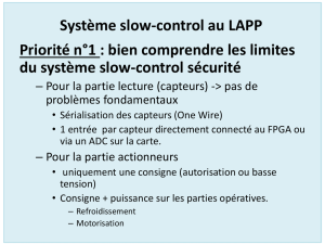 Système slow-control au LAPP Priorité n°1