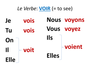 Le Verbe: VOIR (= to see)