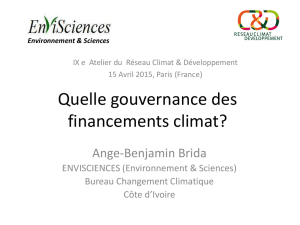 Quelle gouvernance des financements climat?