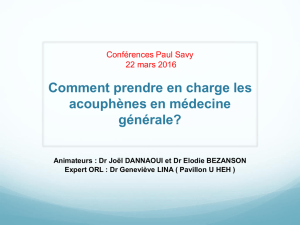Présentation acouphène - Conférences Paul Savy