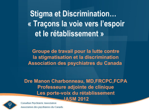 1 e conférence - Stigma et Discrimination