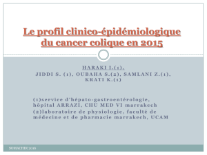 Le profil clinico-épidémiologique du cancer colique en 2015