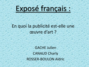 Exposé français : En quoi la publicité est