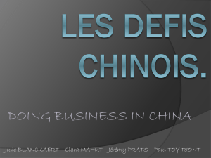 les defis chinois. - Knowledge