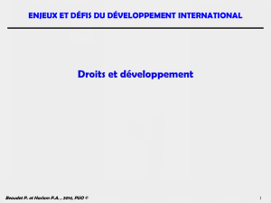 Droits et développement - Enjeux et Défis du Développement
