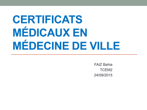 Certificats médicaux en médecine de ville