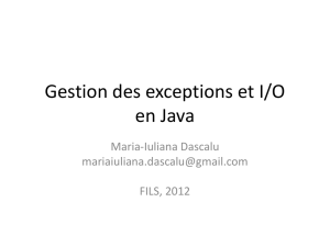 Chapitre 8. Gestion des exceptions en Java - Maria