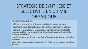 strategie de synthese et selectivite en chimie organique