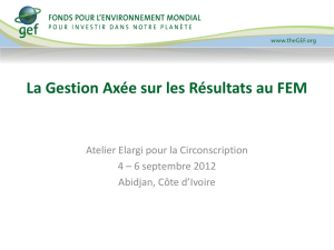 Results Based Management at the GEF