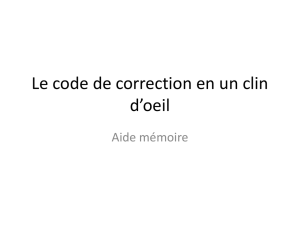 Le code de correction en un clin d*oeil