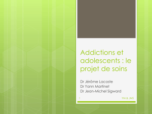 Addictions et adolescents : le projet de soins