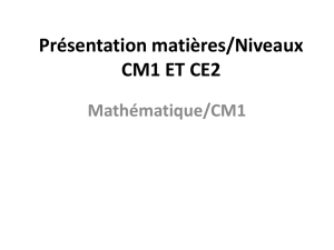 Mathématique/CM1