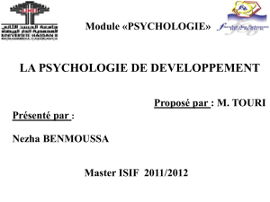 Psychologie du développement - Isif