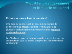 Chap 4 Les bases de données et le modèle relationnel I