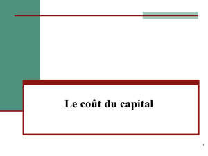 Le coût du capital - Omnium financier UQAR