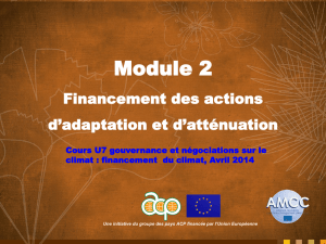 Module Finance - Présentation 2 - Global Climate Change Alliance