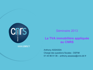 Cessions/LASM d`immeubles non-soumises à TVA - CNRS