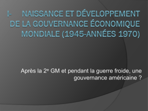 I- Naissance et développement de la gouvernance économique