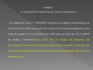 Annexe 2 - Le dispositif anti-dumping de l`Union européenne