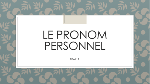 PPT – Le pronom personnel