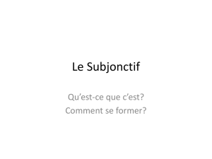 Le Subjonctif - Uplift Education