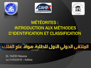 Météorites : introduction aux méthodes d*identification et classification