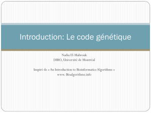 Introduction: Le code génétique