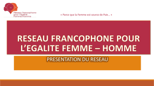 reseau francophone pour l*egalite femme * homme
